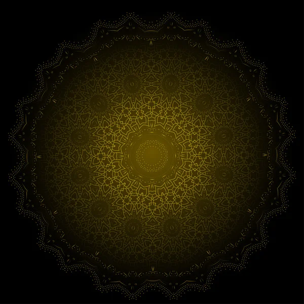 Vector mandala brillante fractal étnico — Vector de stock