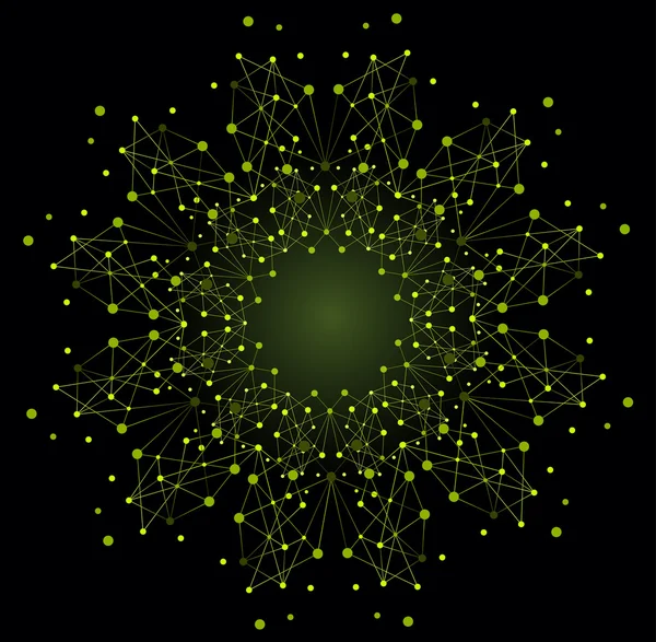 Vector colorido brillante forma, estructura molecular — Vector de stock