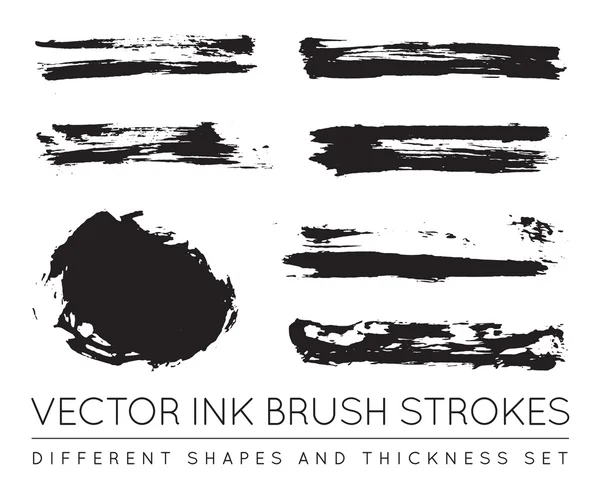 Set of Vector Pen Ink Brush Strokes — Διανυσματικό Αρχείο