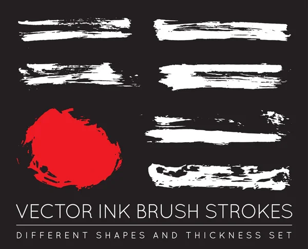 Set of Vector Pen Ink Brush Strokes — Stock Vector