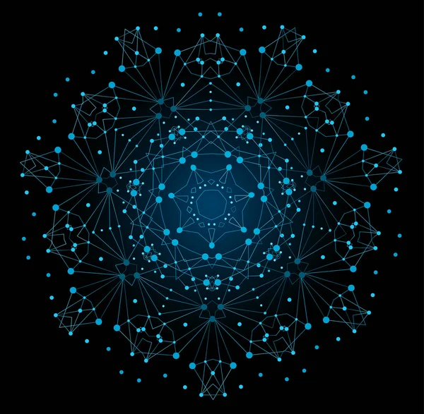 Forma luminosa variopinta del vettore, struttura molecolare — Vettoriale Stock