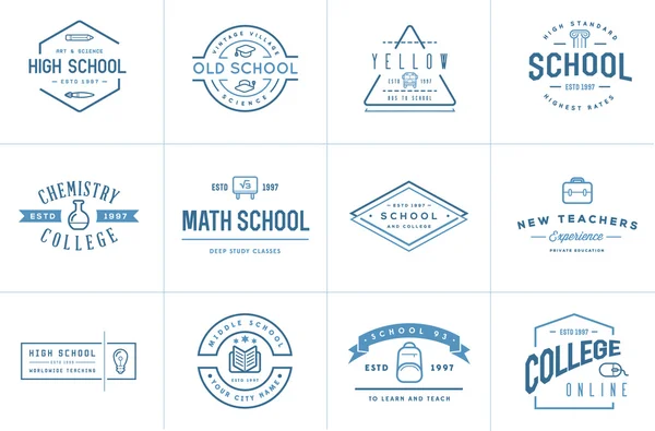 Vektör okul veya üniversite kimlik öğeleri kümesi 