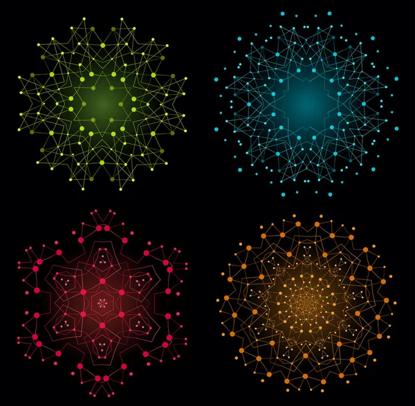 Vector colorido brillante forma, estructura molecular — Archivo Imágenes Vectoriales
