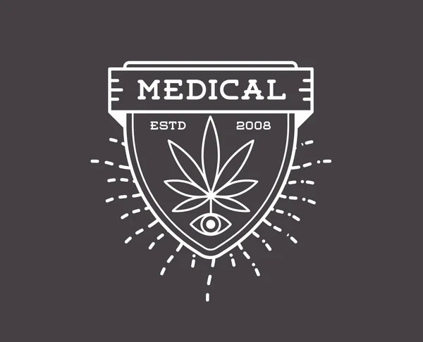 Cannabis medica Segno di marijuana — Vettoriale Stock