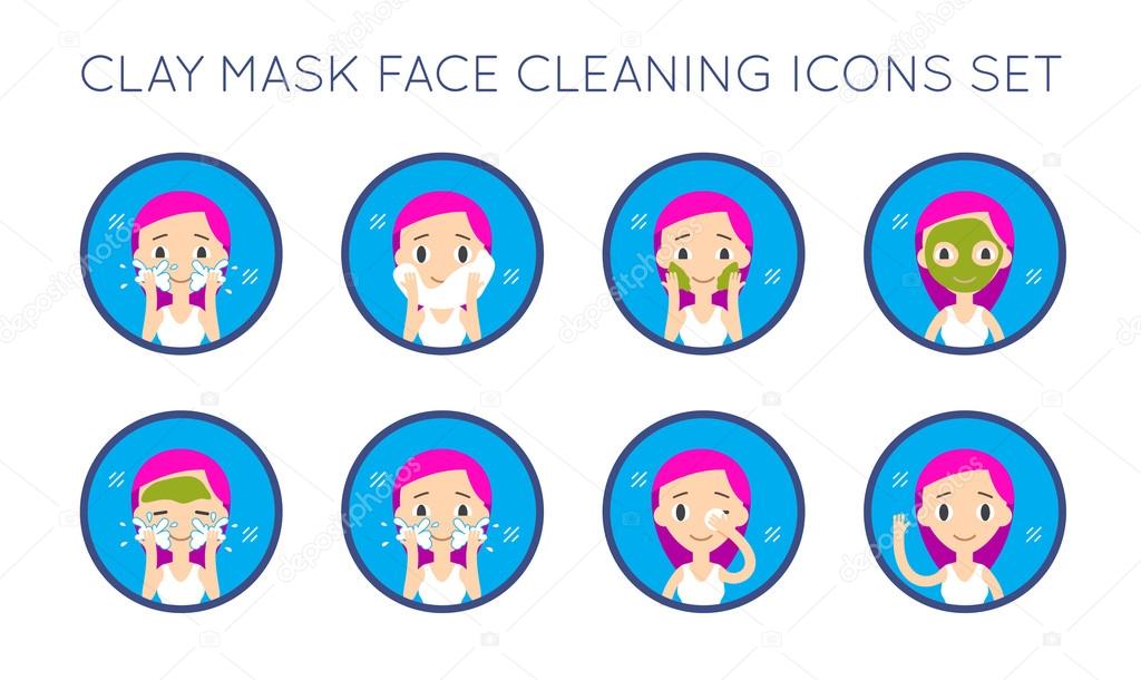 Face Cleaning And Care Actions Set