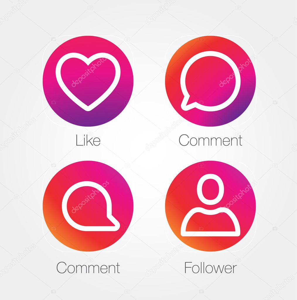Set of App Icons Template. Vector Gradient Fresh Color