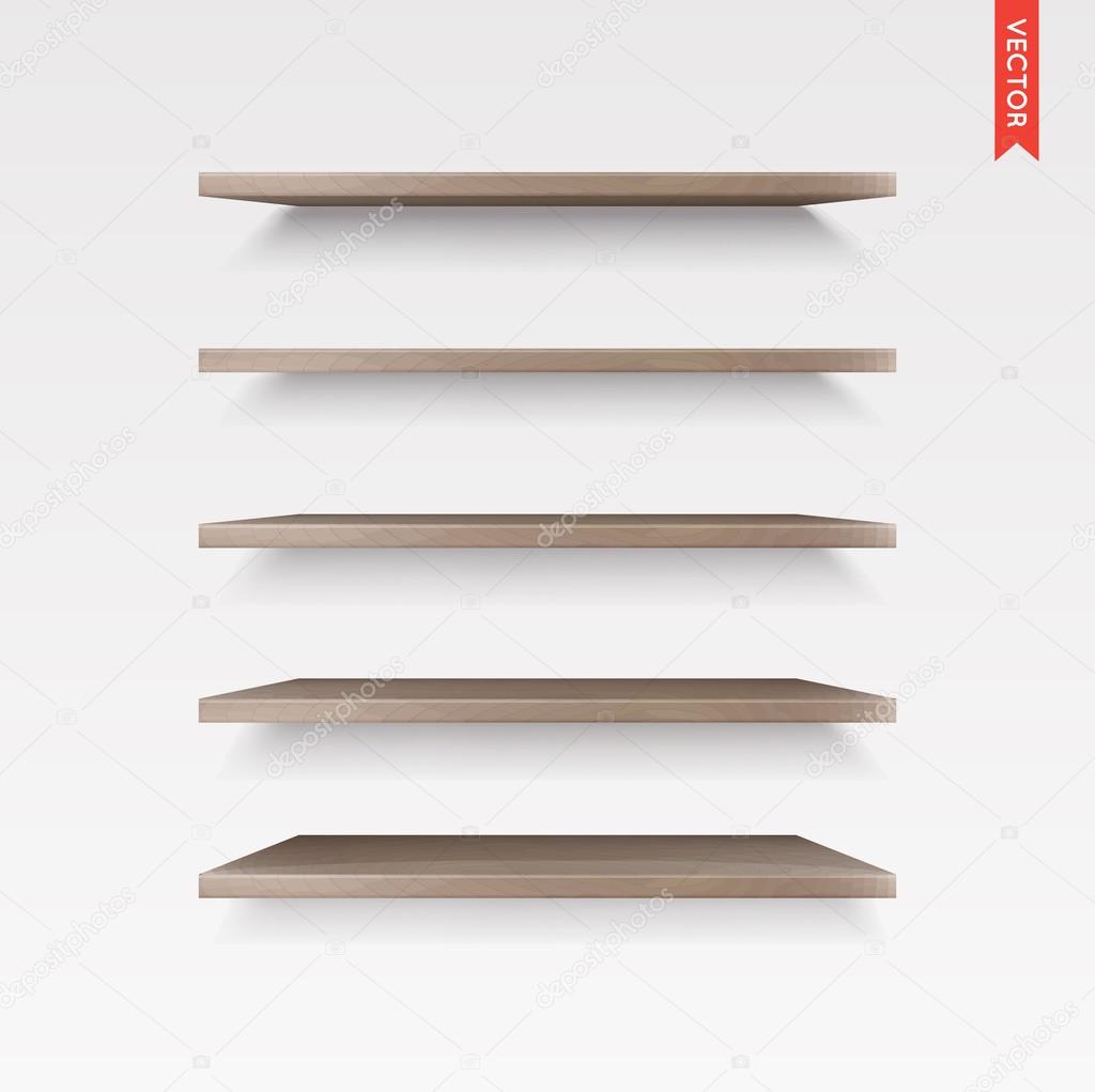 Set of Wood Shelves Vector