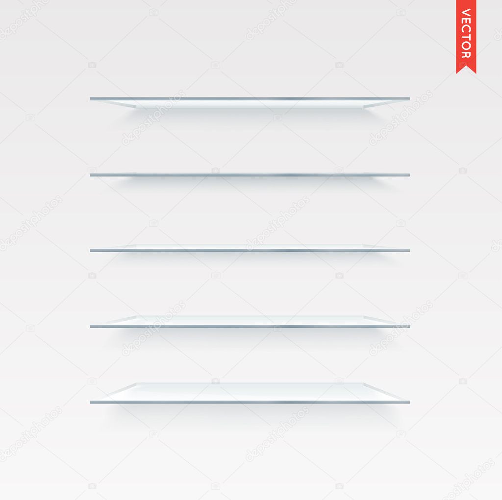 Set of Wood Shelves Vector