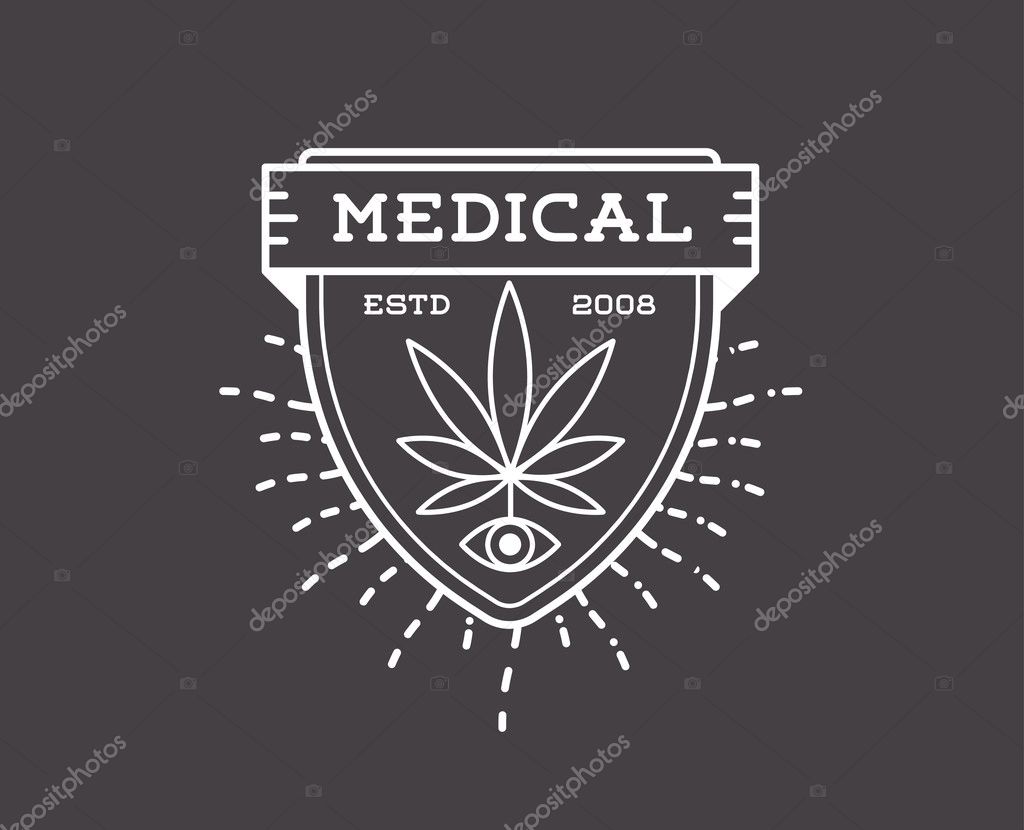 Medical Cannabis Marijuana Sign or Label Template in Vector. Can be used as a Logotype.