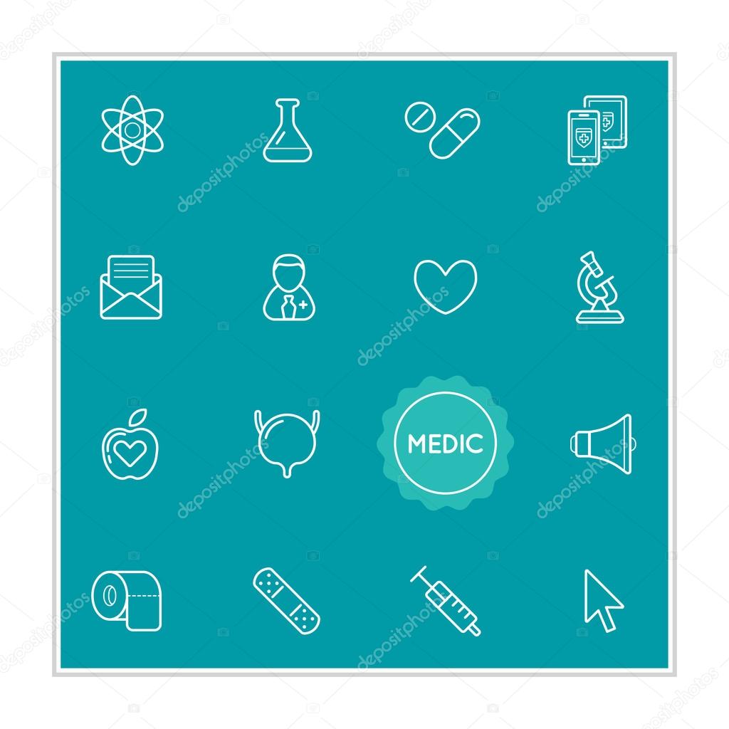 Set of Medical Hospital Vector Illustration Elements