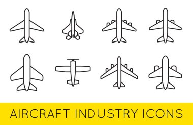 Uçak veya uçak Icons Set 