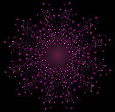 Vektör renkli parlak şekli, moleküler yapısı