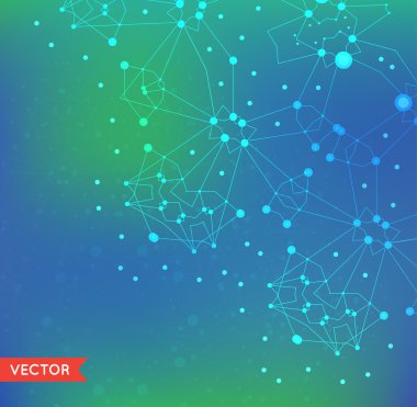 Vektör renkli parlak şekli, moleküler yapısı