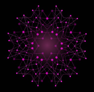 Vektör renkli parlak şekli, moleküler yapısı