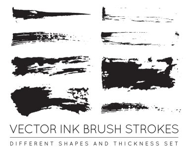 Set of Vector Pen Ink Brush Strokes clipart