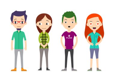 Farklı vektör insanlar kümesi. Kadın ve erkek