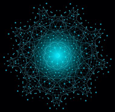 Vektör renkli parlak şekli, moleküler yapısı