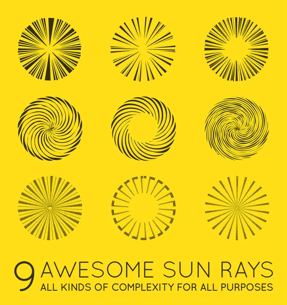 Rayos vectoriales de sol — Vector de stock