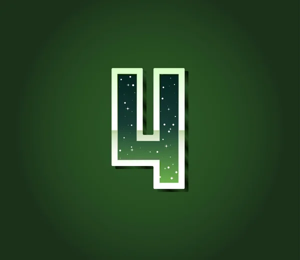 80 's Retro Sci-Fi lettertype groen — Stockvector
