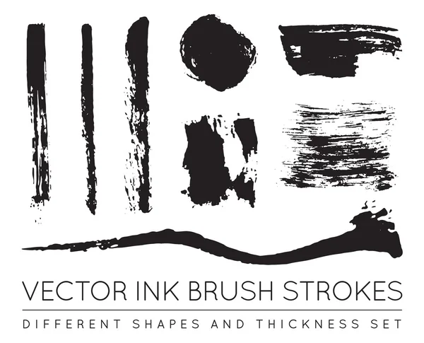 Set of Vector Pen Ink Brush Strokes — Stockový vektor