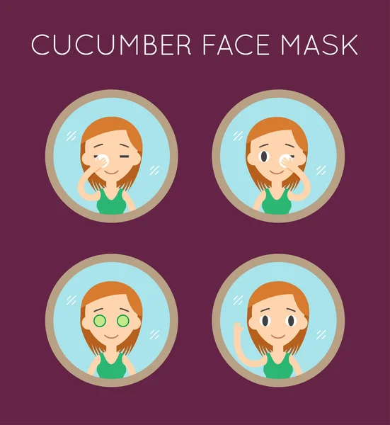 Nettoyage et soins du visage Actions Set — Image vectorielle