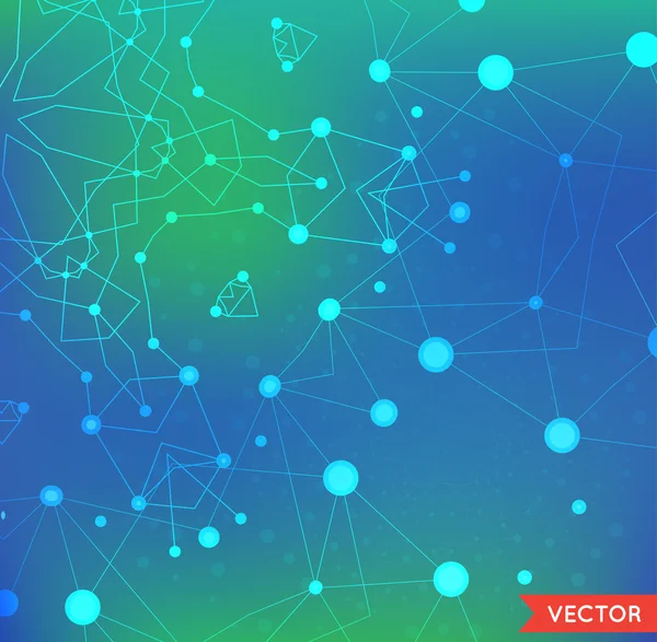 Vector colorido brillante forma, estructura molecular — Vector de stock