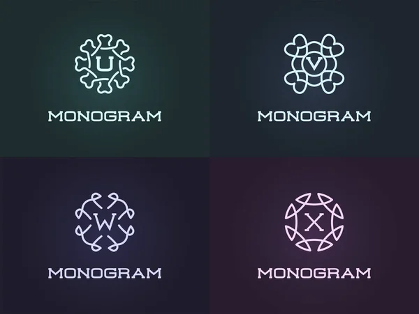 Instellen van de ontwerpsjabloon Monogram — Stockvector