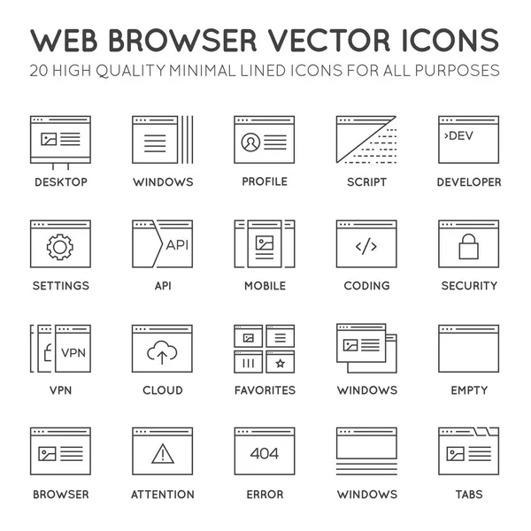 Iconos de línea de aplicación y codificación — Archivo Imágenes Vectoriales