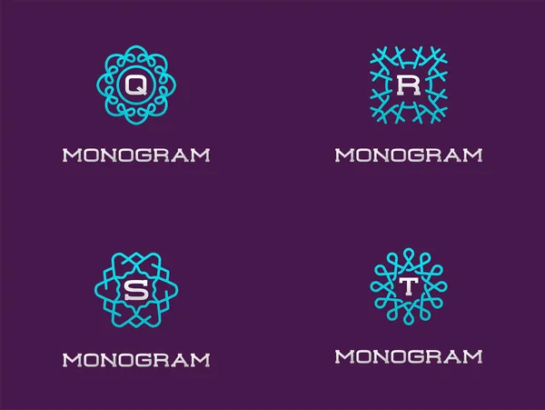 Conjunto de modelo de design de monograma — Vetor de Stock