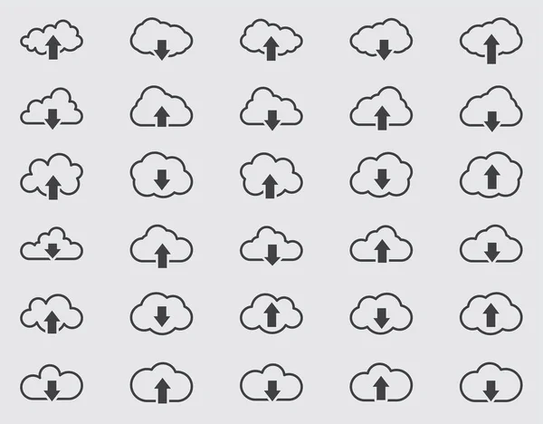 Icônes de ligne Cloud Set — Image vectorielle