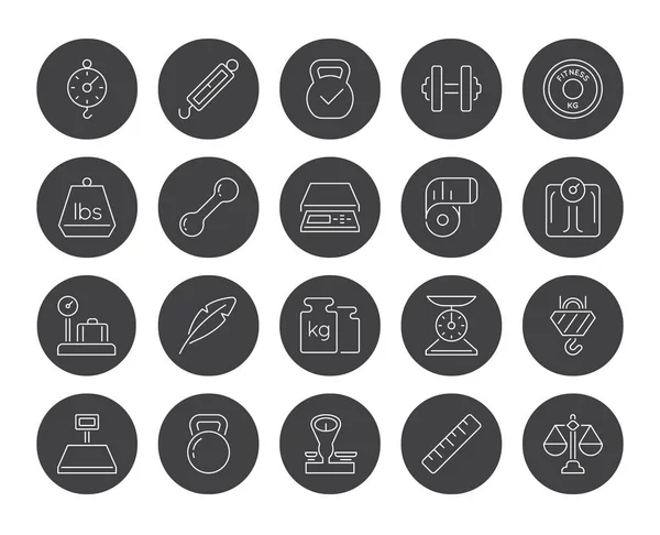 Set of Weight and Scales icons — Stock Vector