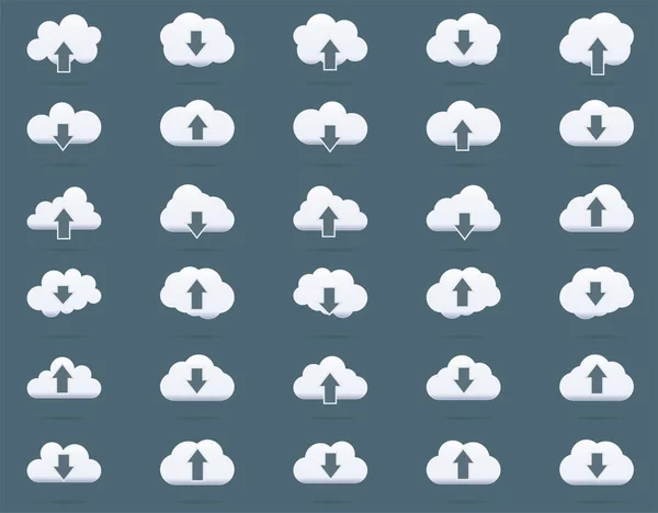 Scaricare le icone cloud impostato — Vettoriale Stock