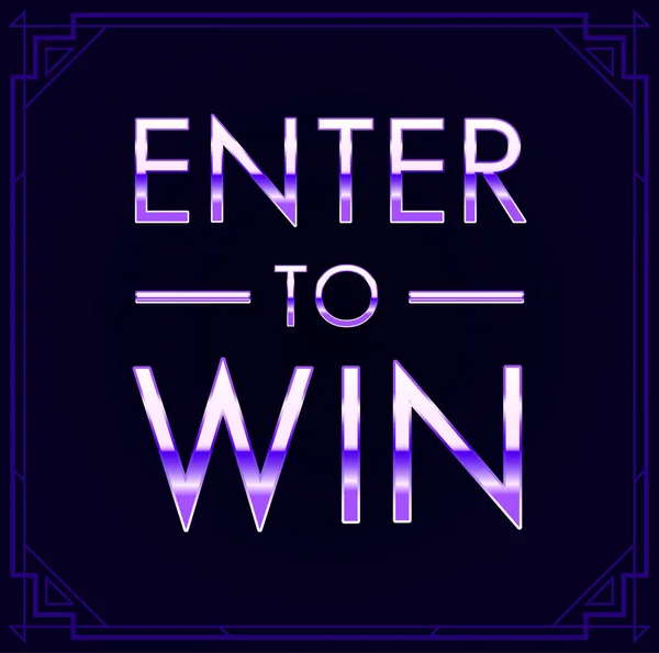 Enter ke poster Win Sign - Stok Vektor