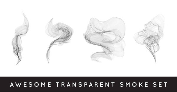 Set of curved transparent smoke