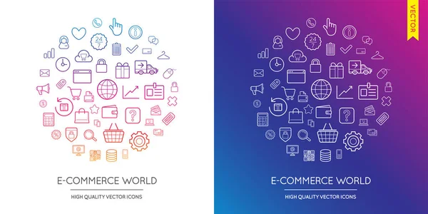 Σύνολο της σύγχρονης εικονίδια E-Commerce — Διανυσματικό Αρχείο
