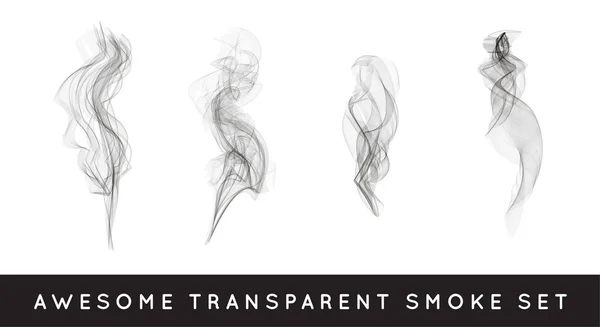 Conjunto de humo transparente curvado — Archivo Imágenes Vectoriales