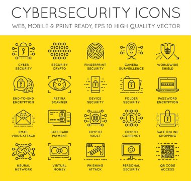 Siber Güvenlik Icons Set