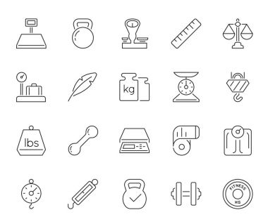 Ağırlık ve ölçekler simgeler kümesi