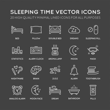 Set of Sleep Tine Icons clipart