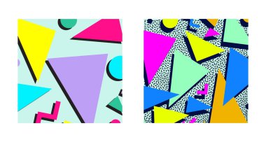 Retro soyut desen seti