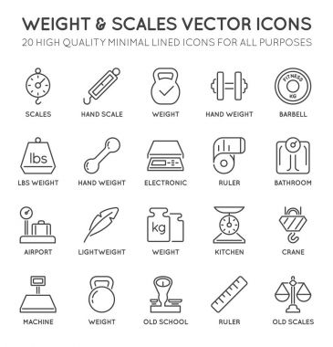 Ağırlık ve ölçekler simgeler kümesi