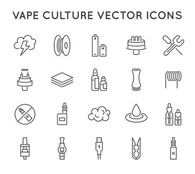 En az Vaping kültür simgeler kümesi