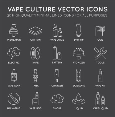 En az Vaping kültür simgeler kümesi