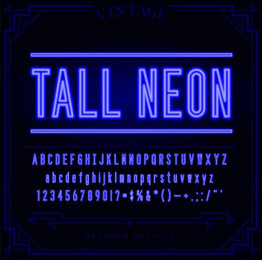 Parlak Neon alfabesi harfleri