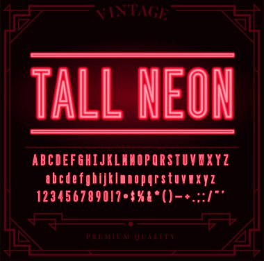 Parlak Neon alfabesi harfleri