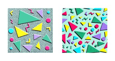 Retro soyut desen seti