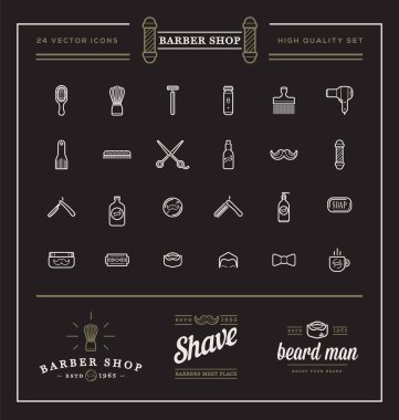 Kuaför Dükkanı öğeleri kümesi 