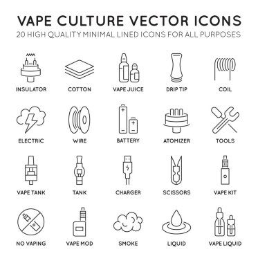 En az Vaping kültür simgeler kümesi