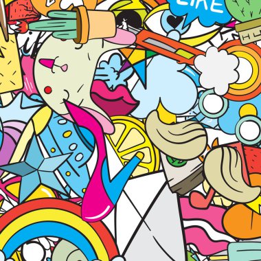 Grafiti desen doodle simgeler ile