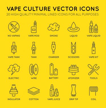 En az Vaping kültür simgeler kümesi
